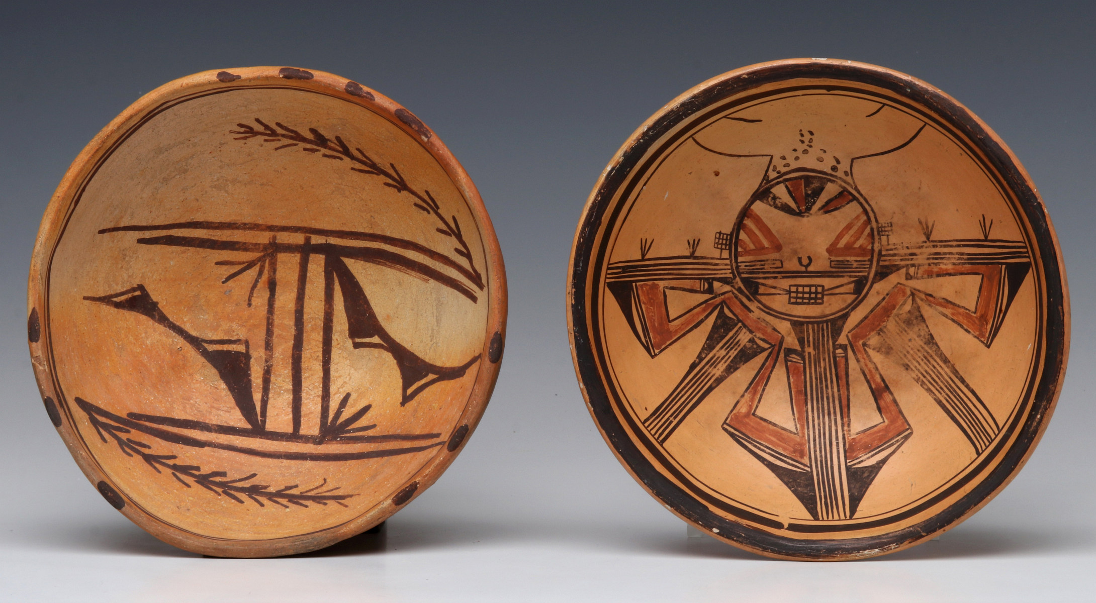 TWO GOOD HOPI INDIAN POTTERY BOWLS