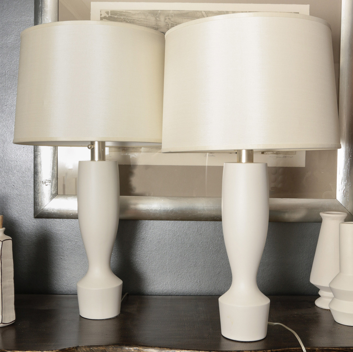 A PAIR CONTEMPORARY MODERNIST TABLE LAMPS