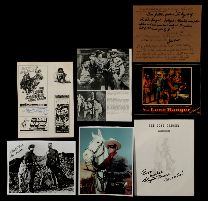 LOT OF SEVEN LONE RANGER SIGNED ITEMS