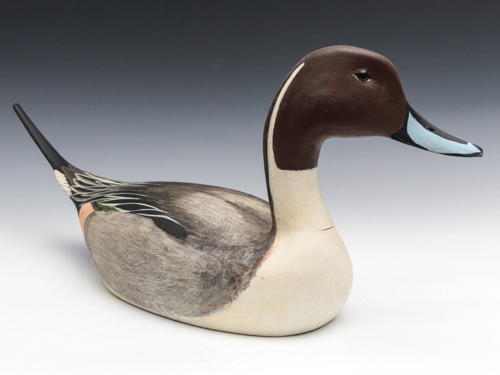 A PINTAIL DRAKE WOOD DECOY SIGNED TORRY WARD