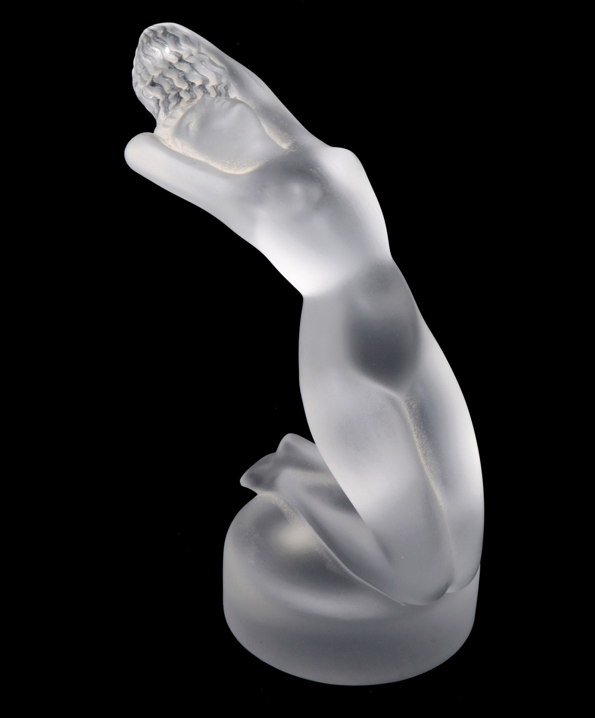 A LALIQUE 'CHRYSIS' FRENCH CRYSTAL NUDE FIGURE