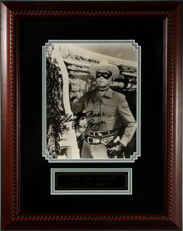 TWO CLAYTON MOORE SIGNED LONE RANGER PHOTOGRAPHS