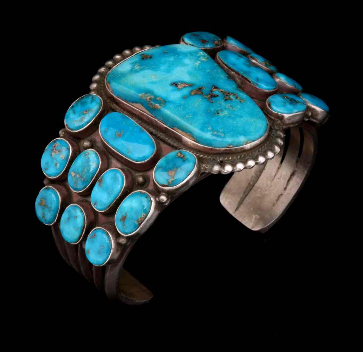 AN ANTHONY SKEET MULTI STONE TURQUOISE CUFF