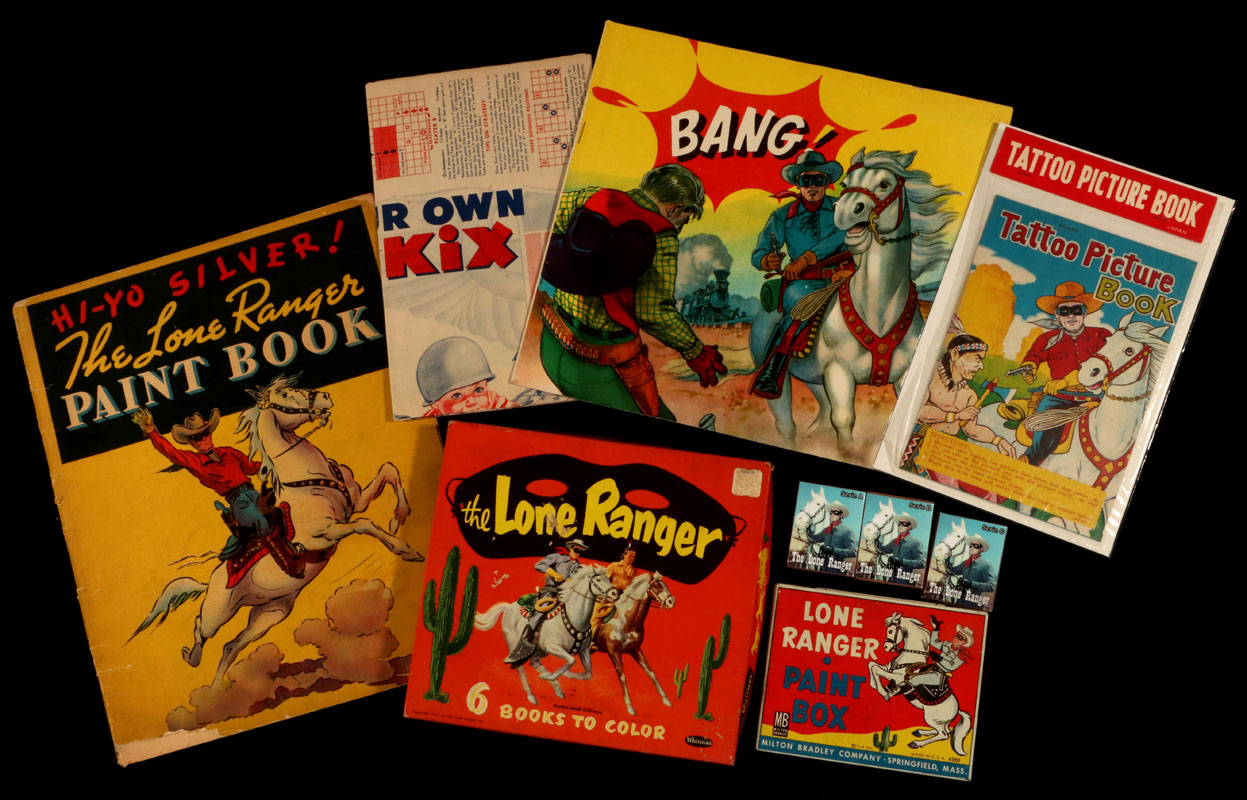 LOT OF LONE RANGER COLORING BOOKS AND ART KITS