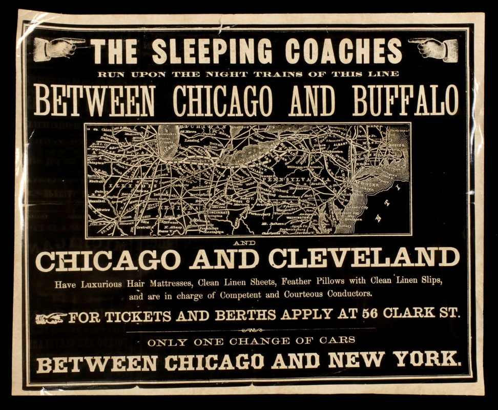 THE SLEEPING COACHES RAILROAD ADVERTISING LEAFLET