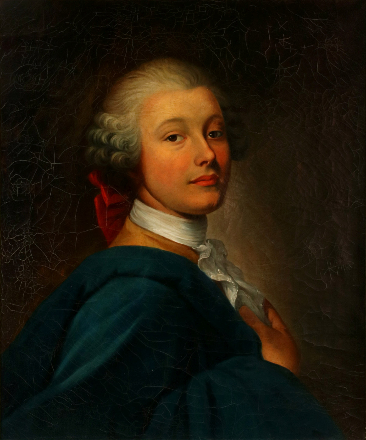 AN OIL ON CANVAS PORTRAIT, STYLE OF 18TH C FRENCH