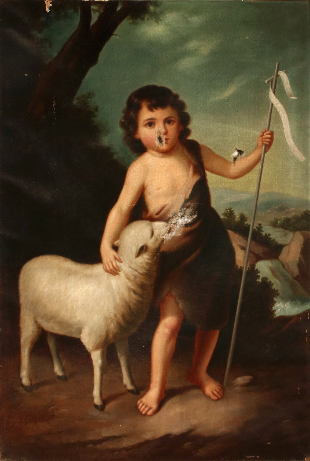 ST. JOHN THE BAPTIST AS A CHILD AFTER MURILLO O/C