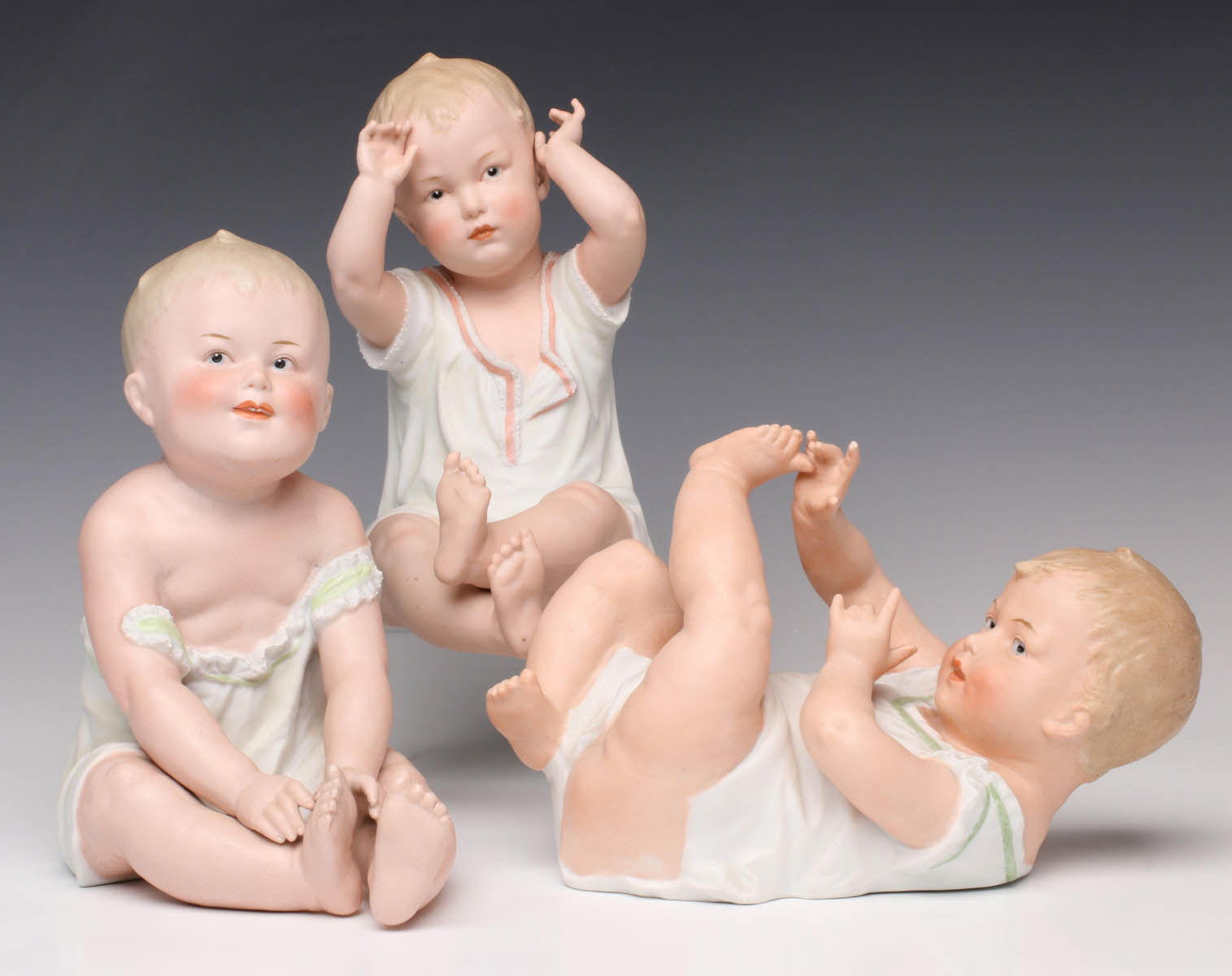 HEUBACH AND OTHER VICTORIAN BISQUE PIANO BABIES