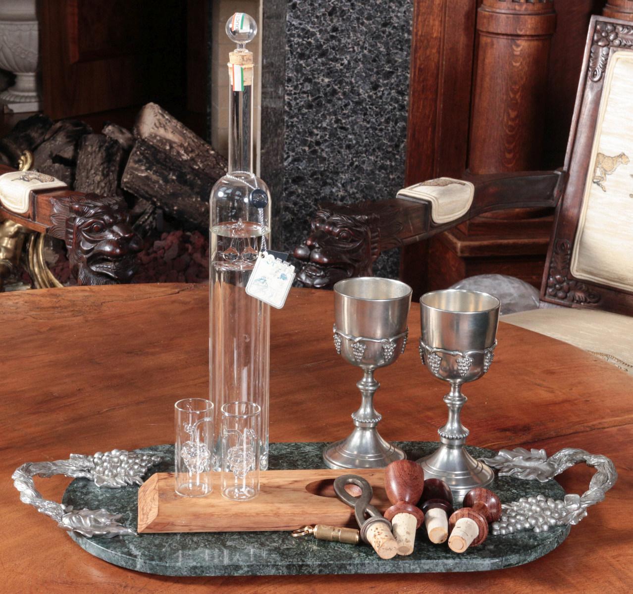 A COLLECTION OF WINE DECANTING ITEMS