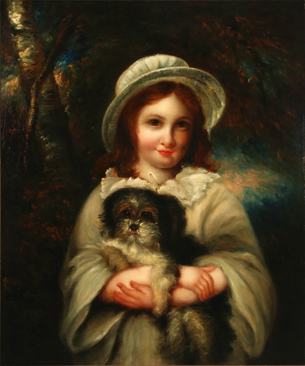 GIRL WITH DOG AFTER FREDERICK YEATES HURLSTONE
