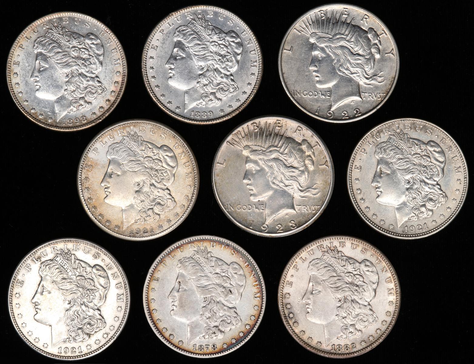 ESTATE LOT OF MORGAN AND PEACE TYPE SILVER DOLLARS