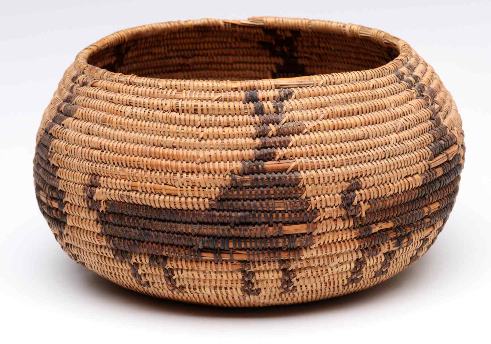 AN EARLY 20TH CENT APACHE BASKET WITH QUADRUPEDS