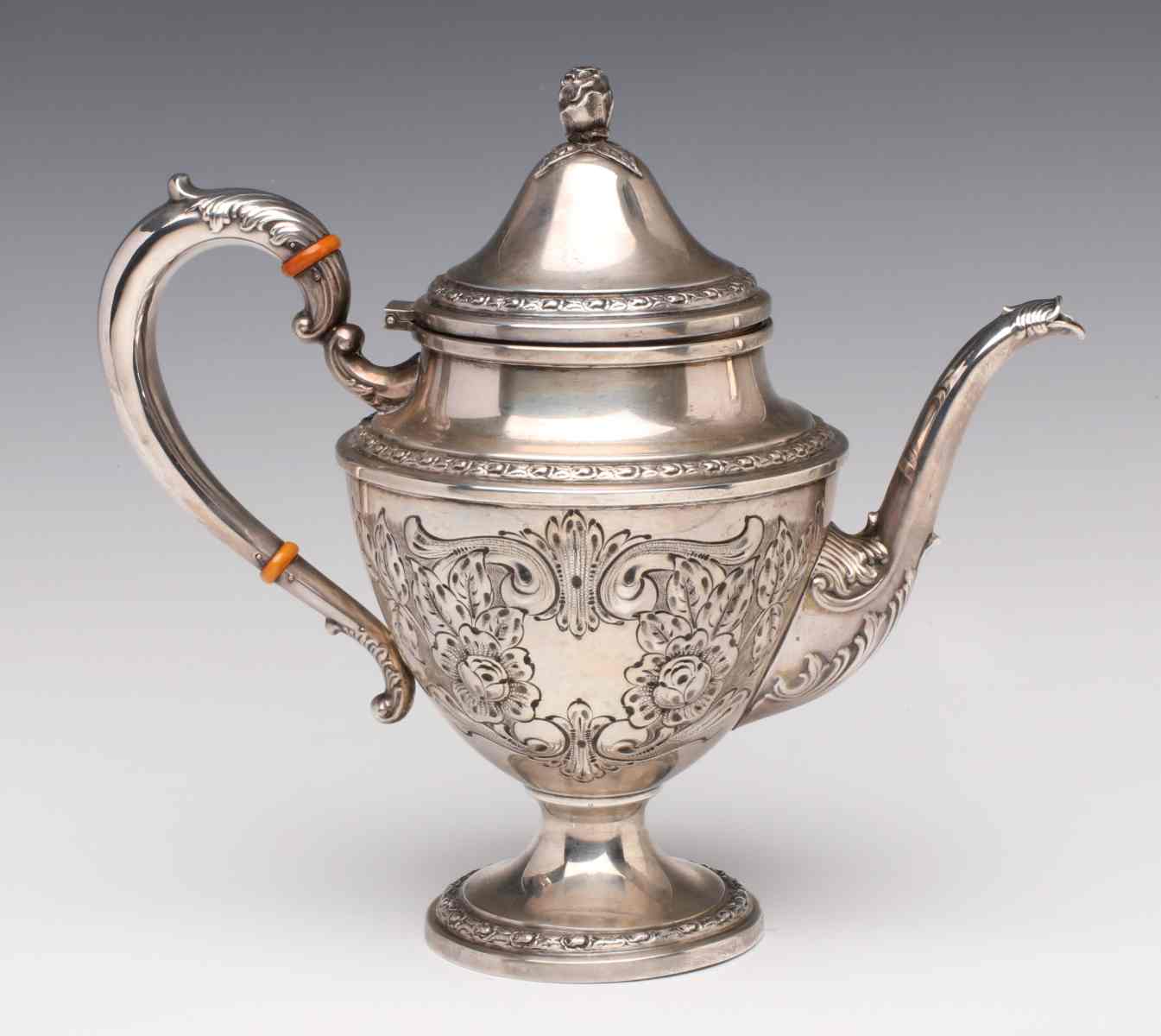 A FRANK WHITING TALISMAN ROSE STERLING COFFEE POT
