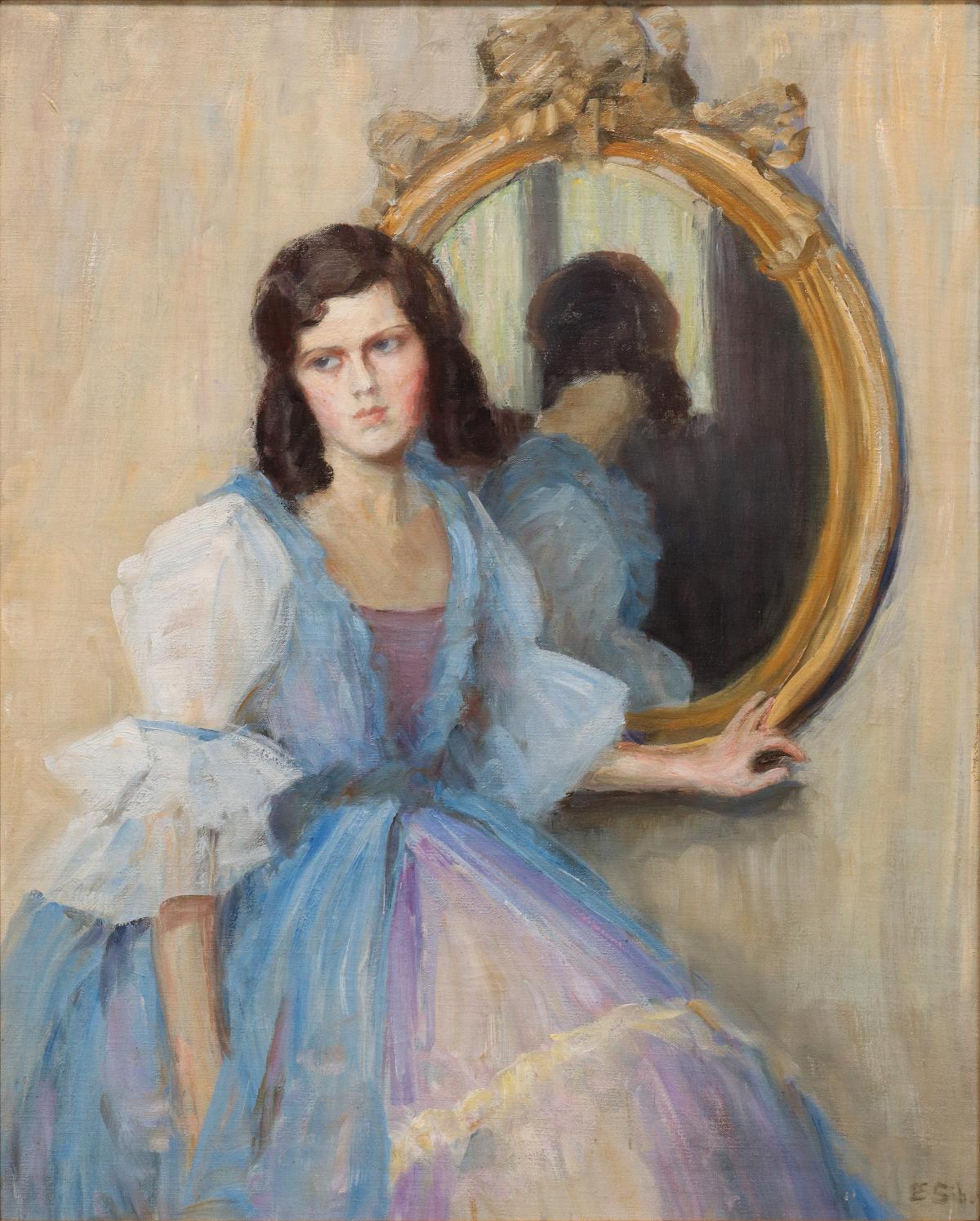 EMMA SIBONI (1877-1968) OIL ON PANEL PORTRAIT