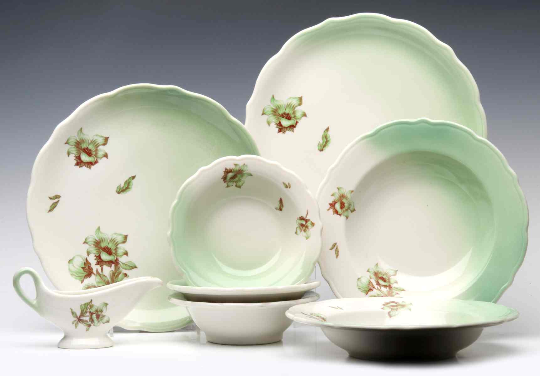 EIGHT PIECES OF UNION PACIFIC DESERT FLOWER CHINA
