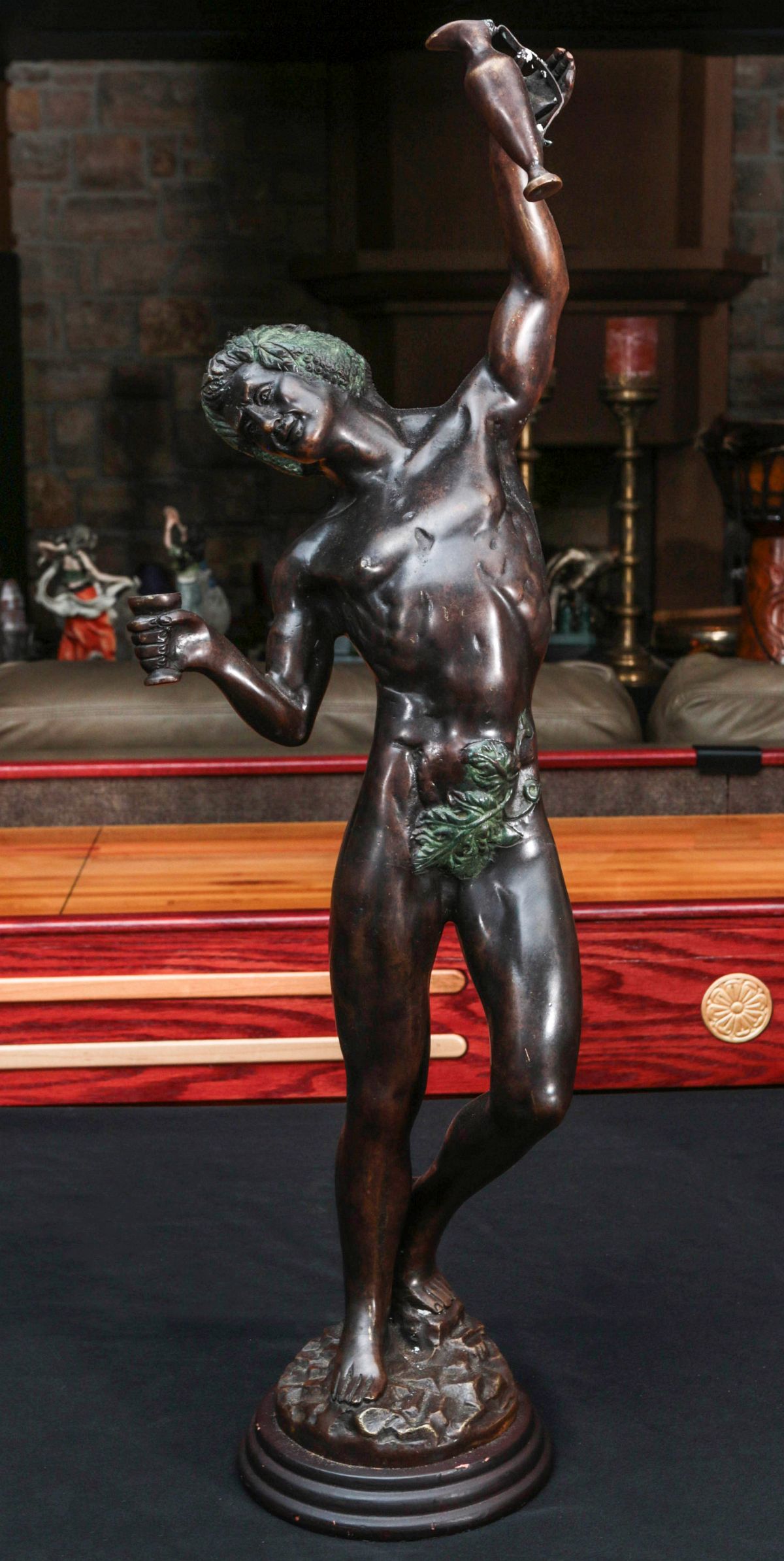 A LATE 20TH CENTURY BRONZE FIGURE OF DIONYSOS