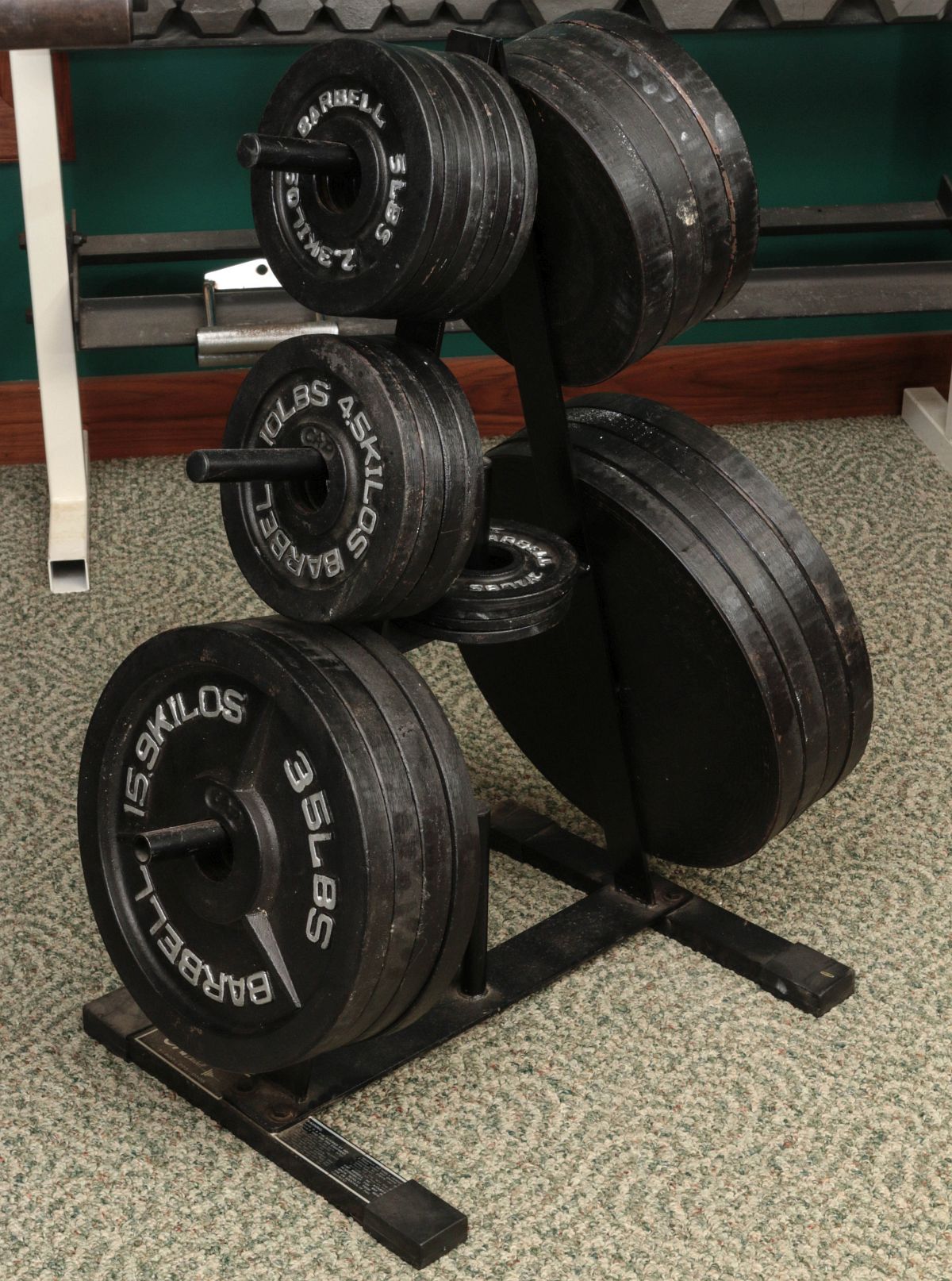 BARBELL FREE WEIGHT SET WITH RACK