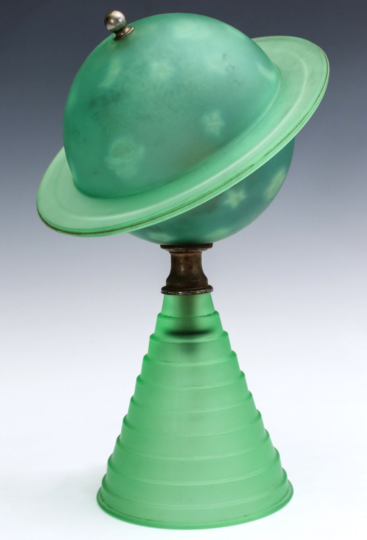 GLASS 1939 WORLD'S FAIR PLANET SATURN TABLE LAMP