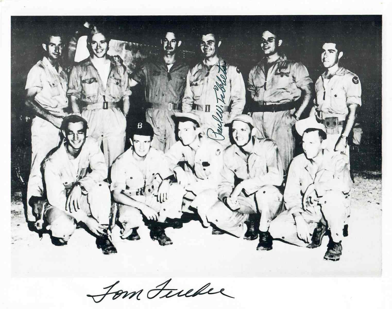 ENOLA GAY CREW PHOTO SIGNED TIBBETS AND FEREBEE