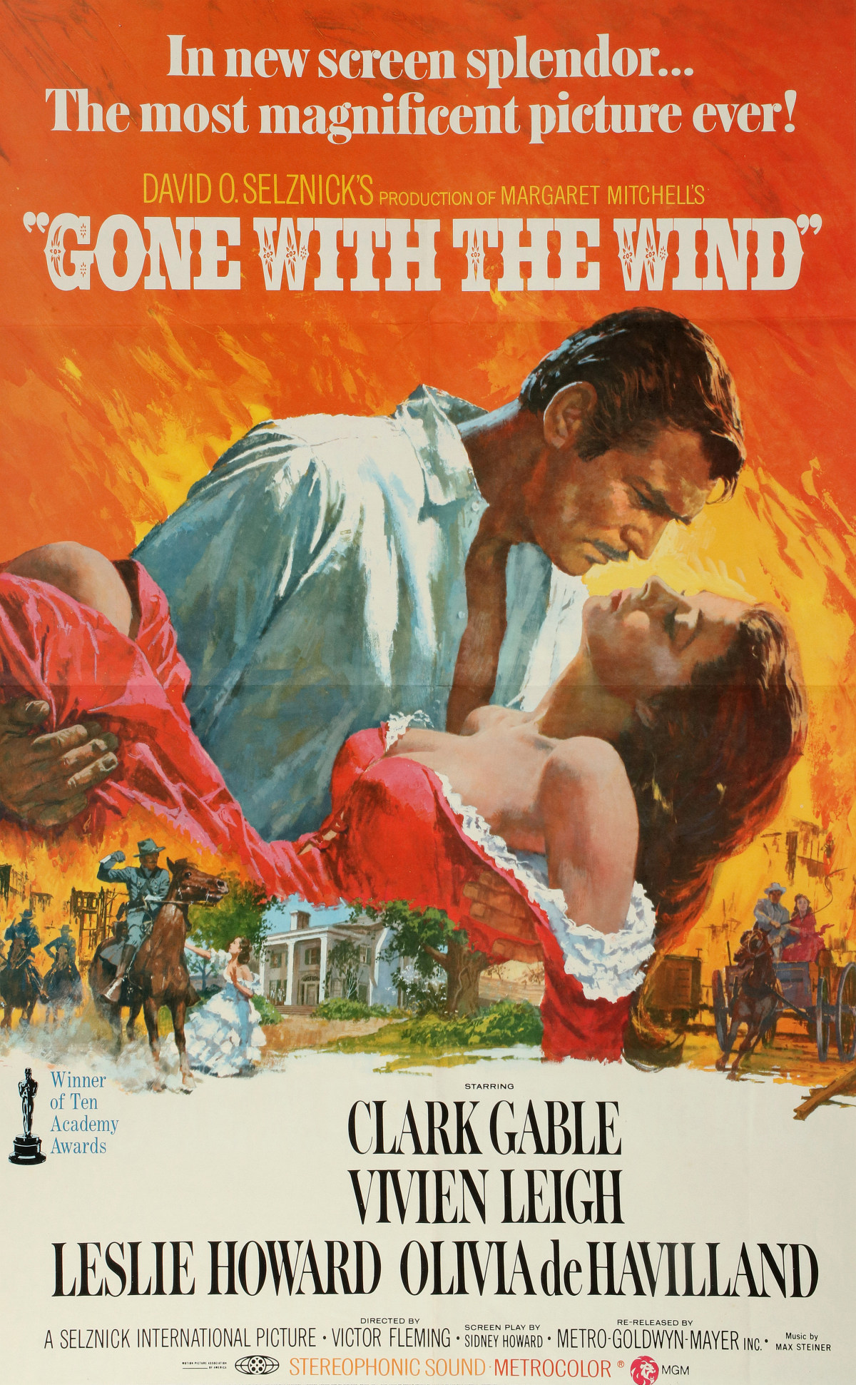 A 1970 'GONE WITH THE WIND' THEATRICAL RE-RELEASE POSTR