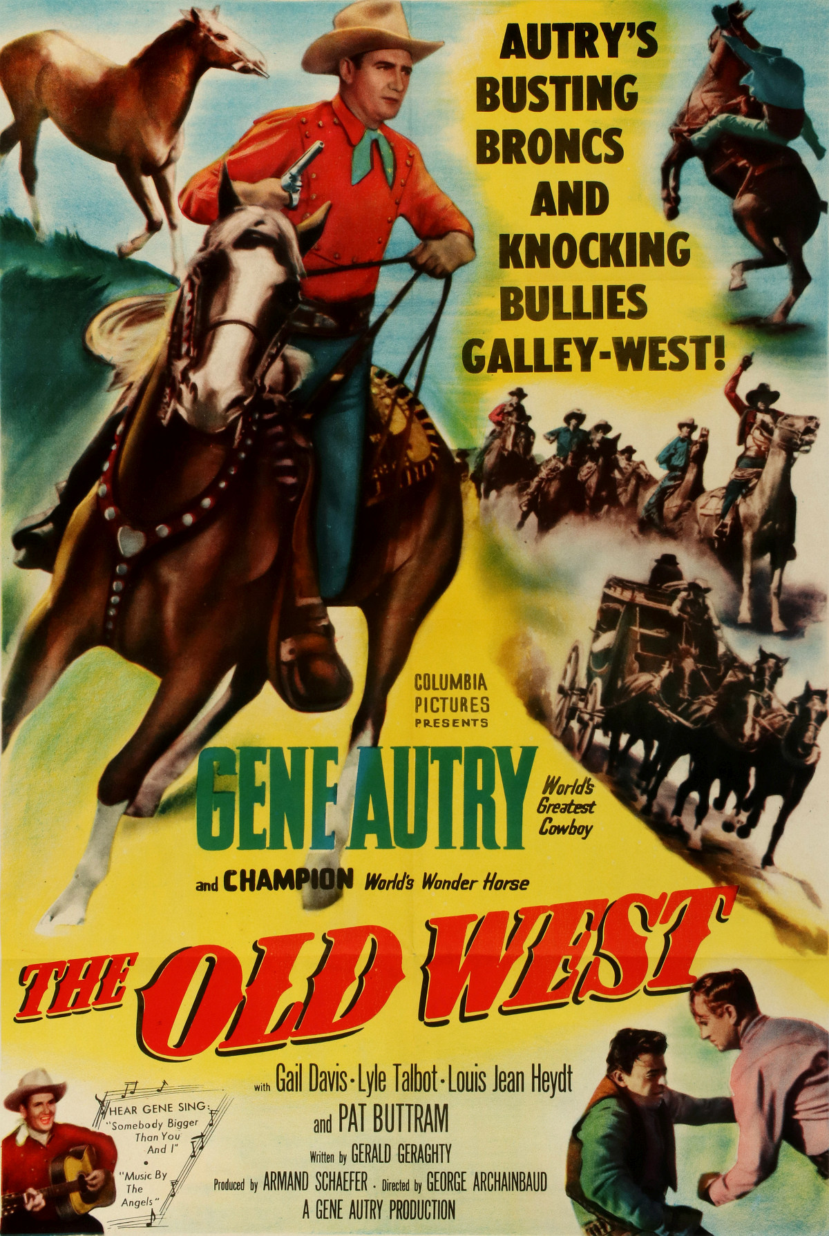 AN ORIGINAL 1951 GENE AUTRY 'THE OLD WEST' MOVIE POSTER
