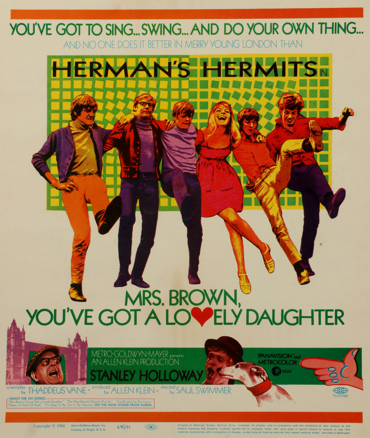 A 'MRS. BROWN YOU'VE GOT A LOVELY DAUGHTER' MOVIE POSTR