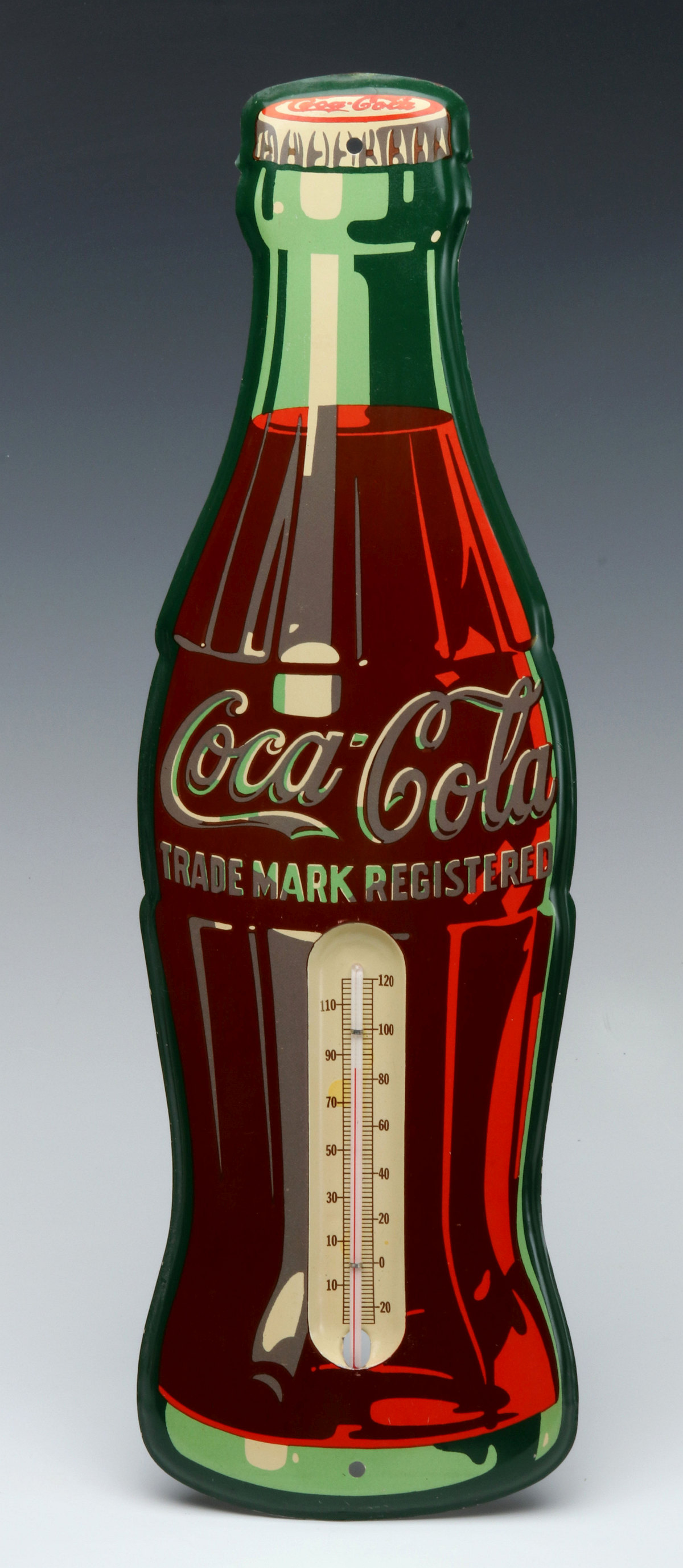 A 1950s COCA-COLA TIN LITHO ADVERTISING THERMOMETER