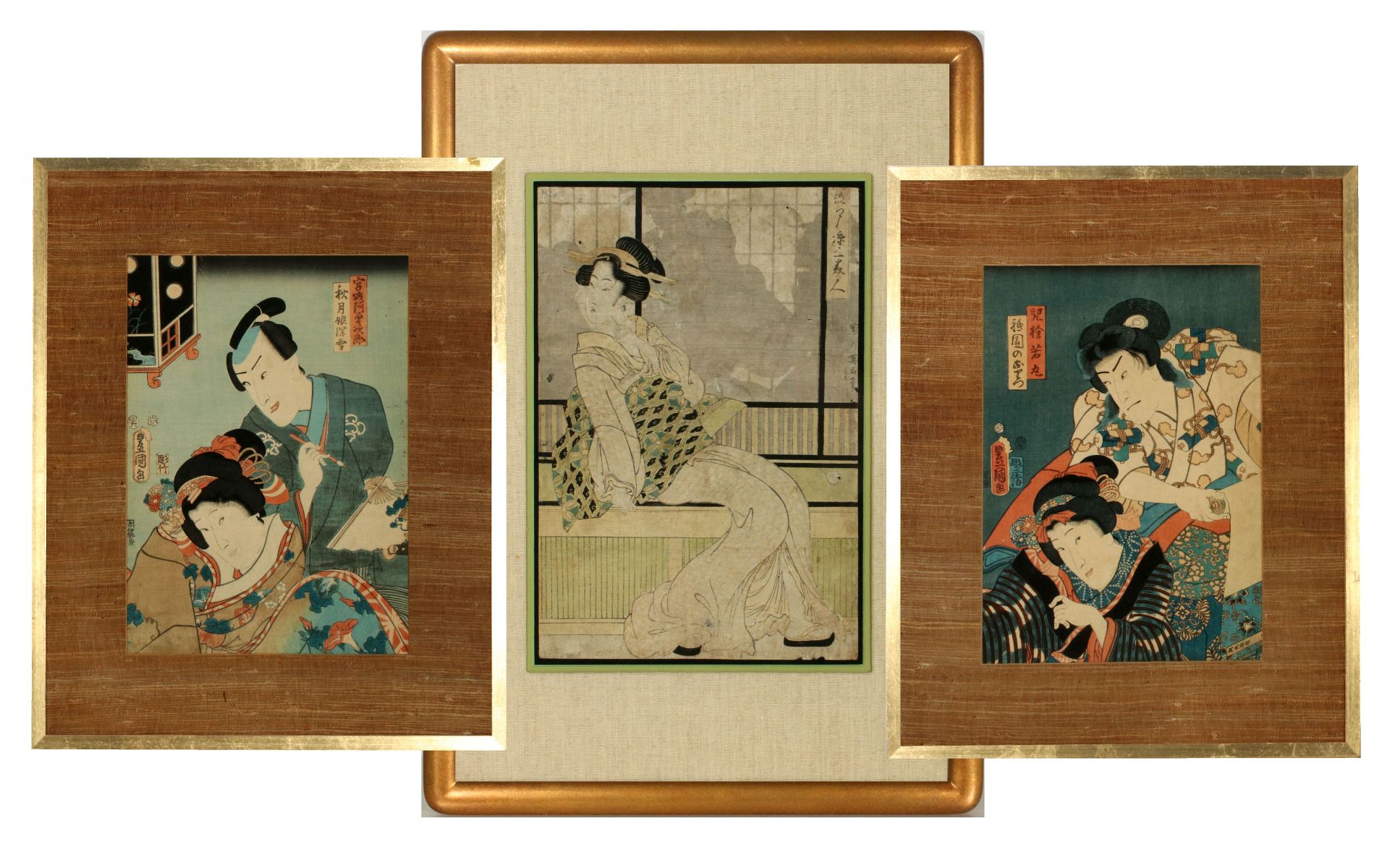 TOYUKUNI III KUNISADA AND KIKUGAWA JAPANESE PRINTS
