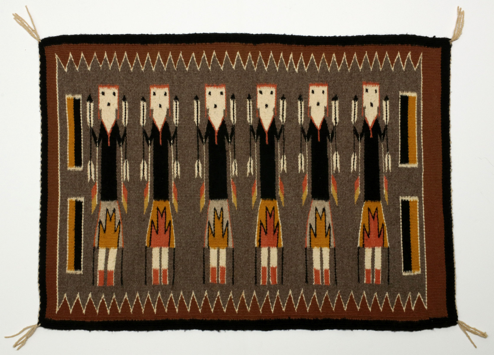 A FINELY MADE LATE 20TH C NAVAJO RUG WITH YEI FIGURES