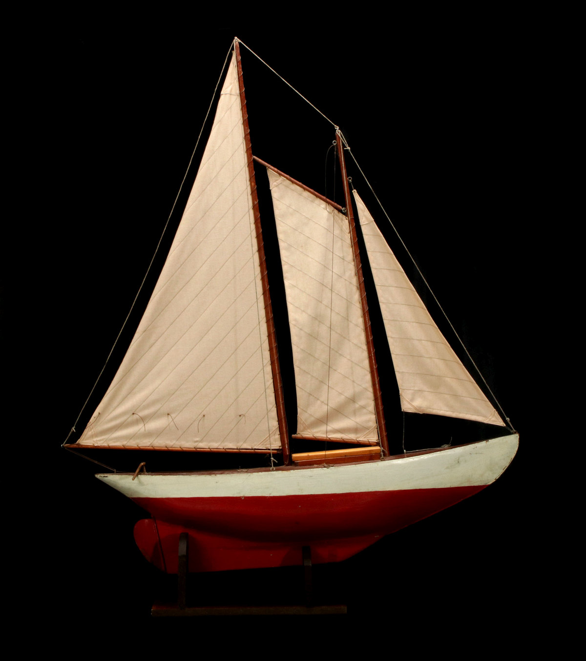 A LARGE FOLKY HAND-MADE POND BOAT