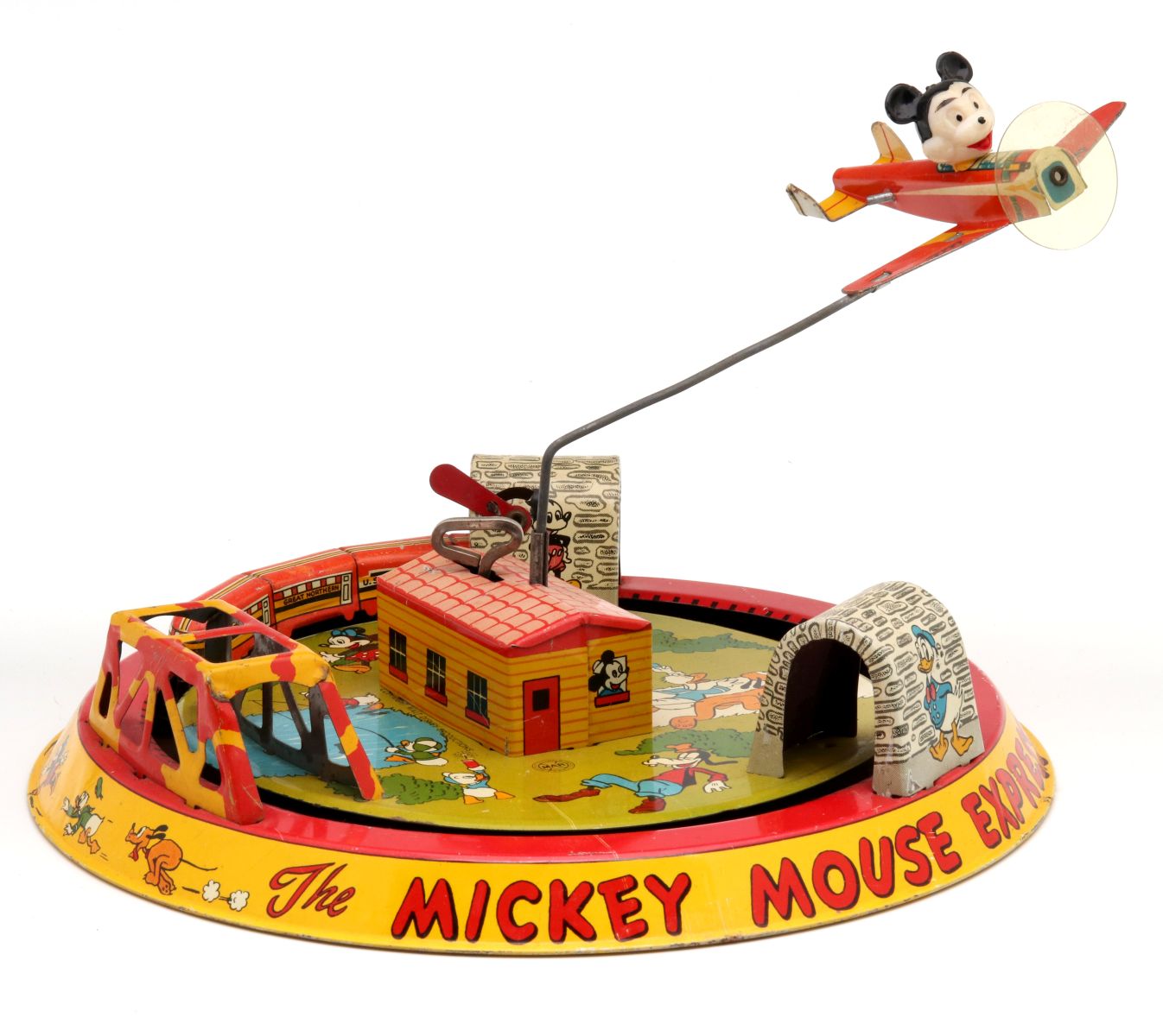 THE MICKEY MOUSE EXPRESS TIN WIND-UP TOY BY LOUIS MARX