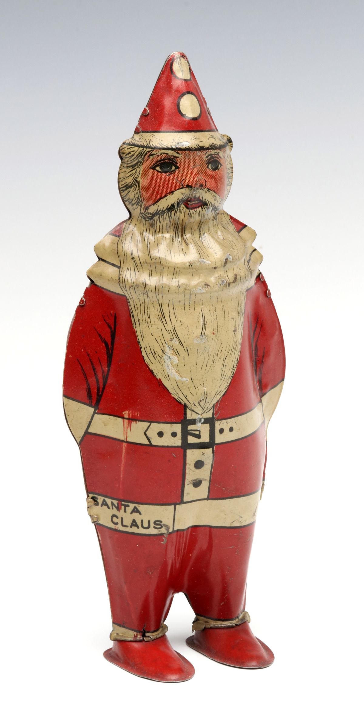 A LINDSTROM LITHOGRAPHED TIN WIND UP SANTA CLAUS