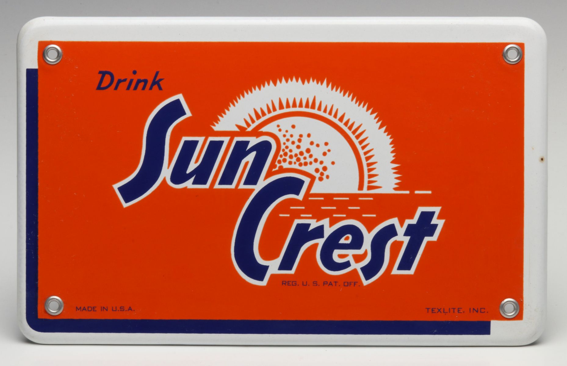 SUN CREST ORANGE SODA PORCELAIN ADVERTISING SIGN