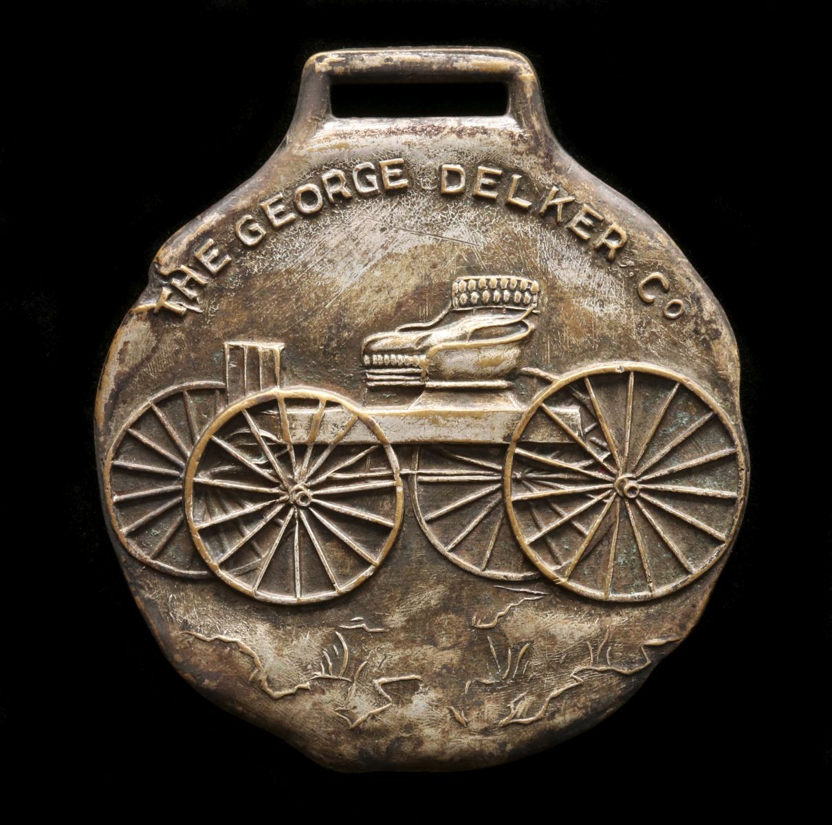 THE GEORGE DELKER CO CARRIAGE ADVERTISING WATCH FOB
