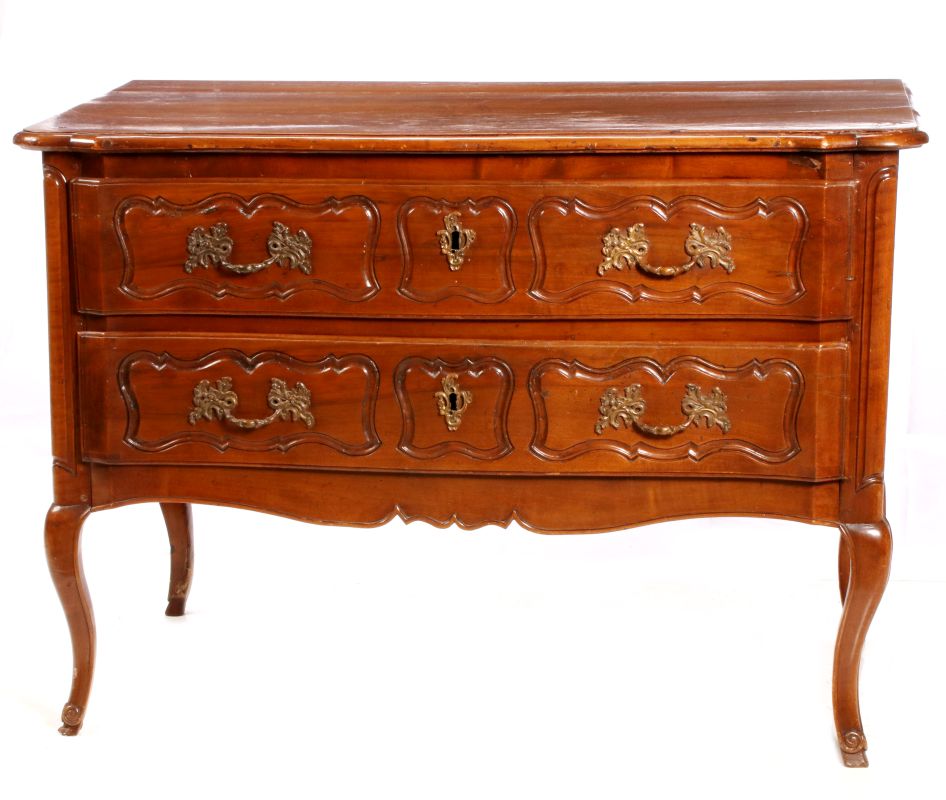 AN 18TH CENTURY COUNTRY FRENCH TWO-DRAWER COMMODE