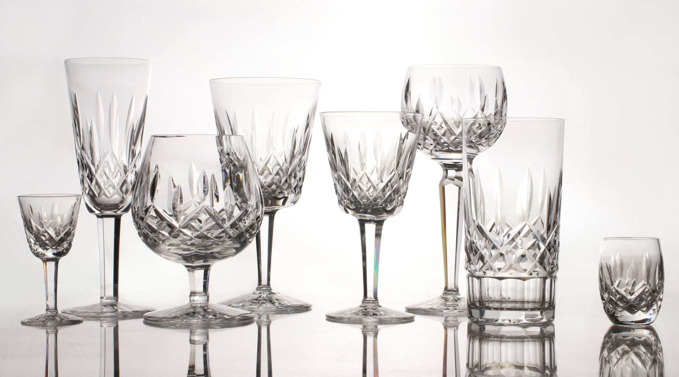 A 43 PIECE SERVICE OF WATERFORD 'LISMORE' IRISH CRYSTAL