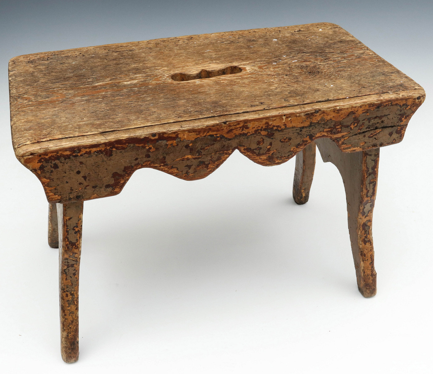 AN EARLY 19TH CENTURY CRICKET STOOL IN ORIGINAL PAINT