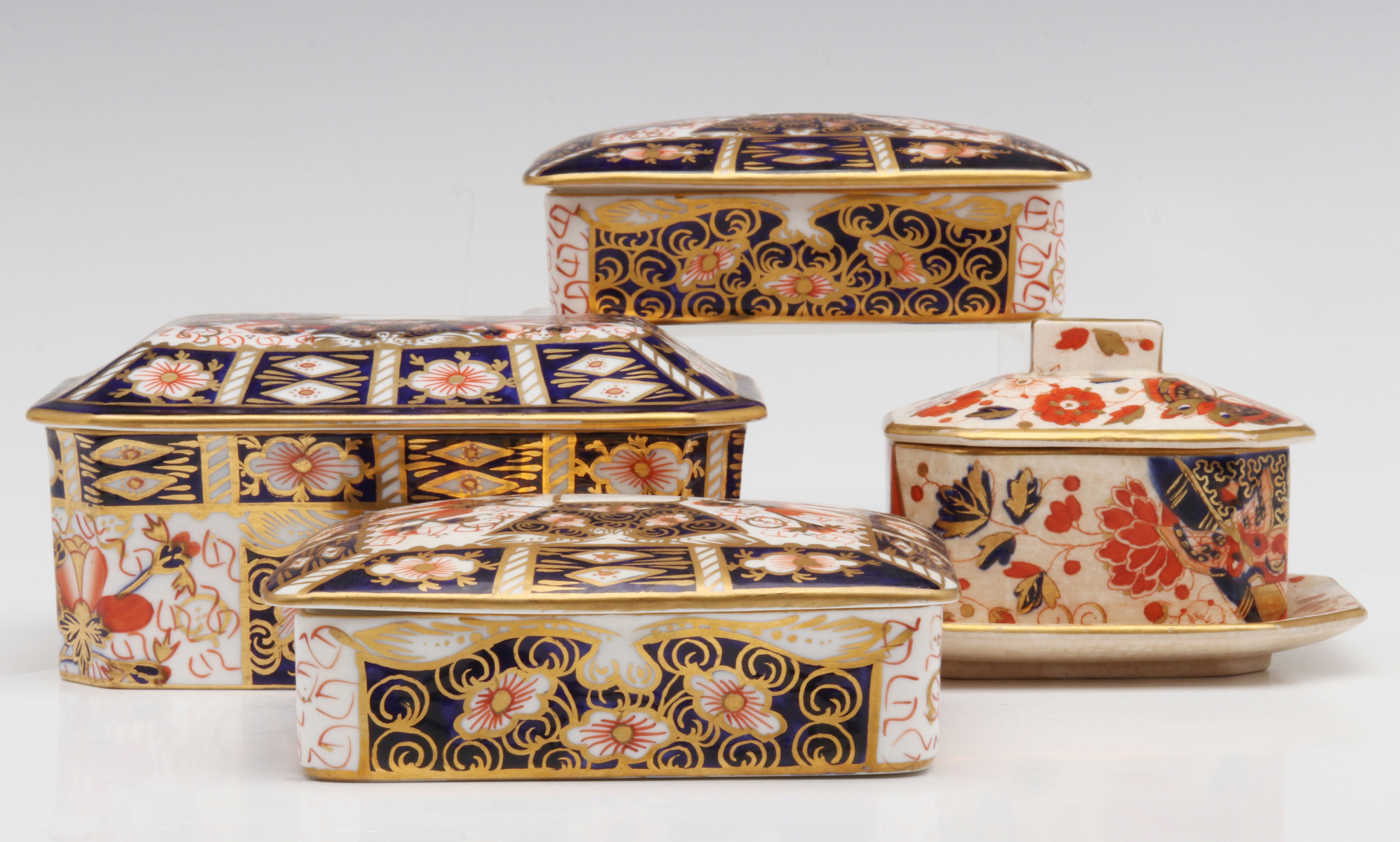 ROYAL CROWN DERBY COVERED BOXES AND SIMILAR TUREENS