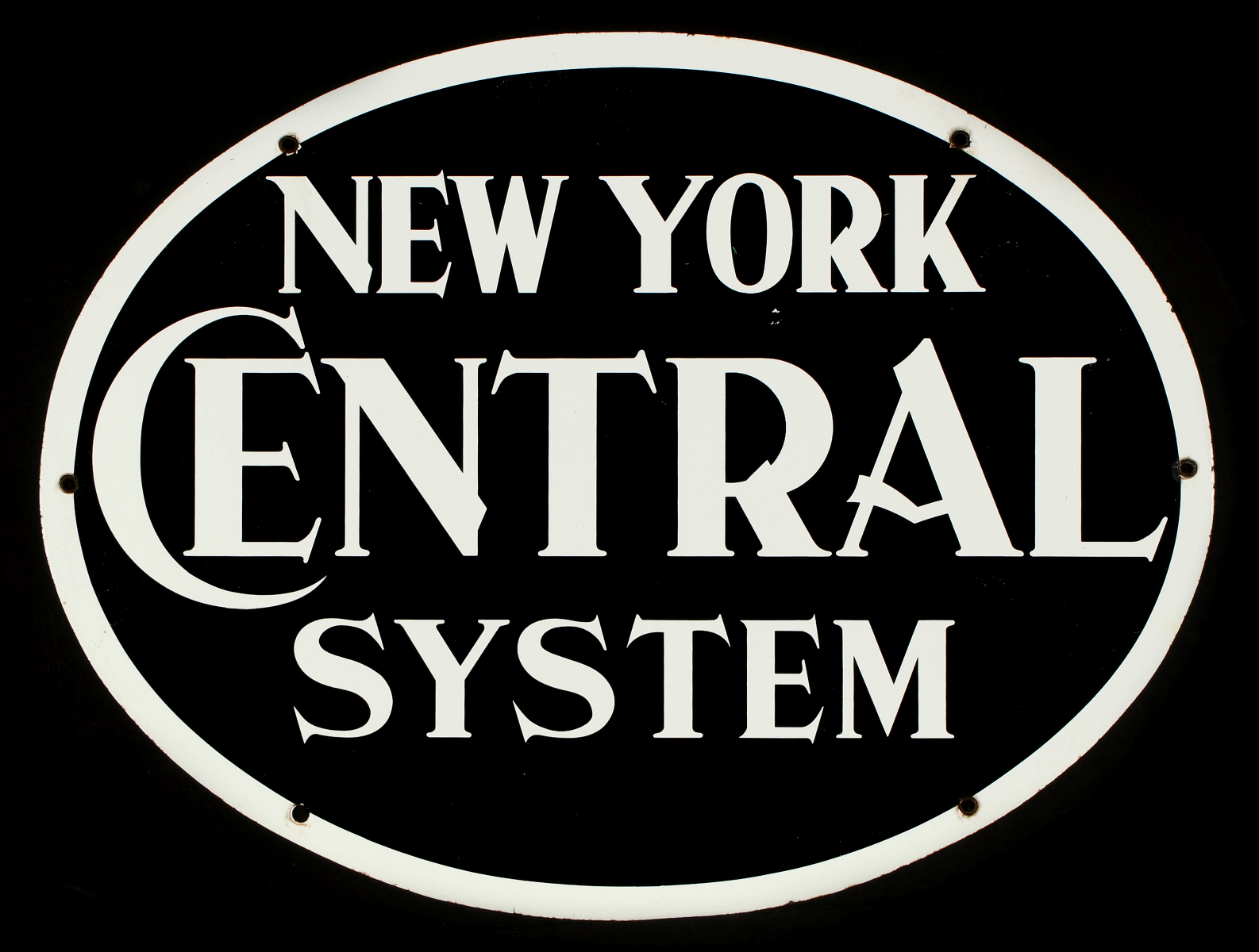 A GOOD ORIGINAL NEW YORK CENTRAL PORCELAIN ENAMEL SIGN