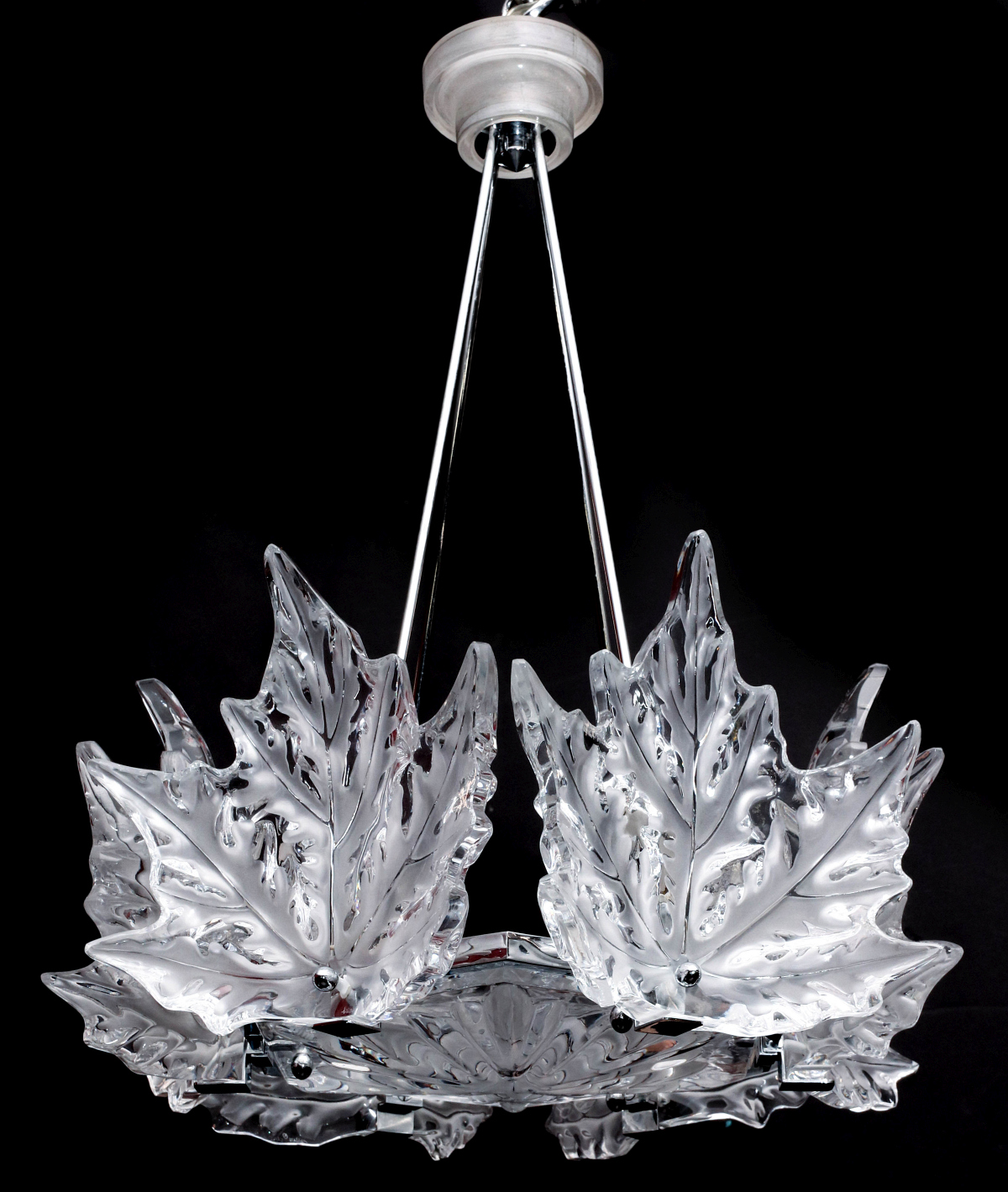 A LALIQUE CHAMPS-ELYSEES FRENCH CRYSTAL CHANDELIER