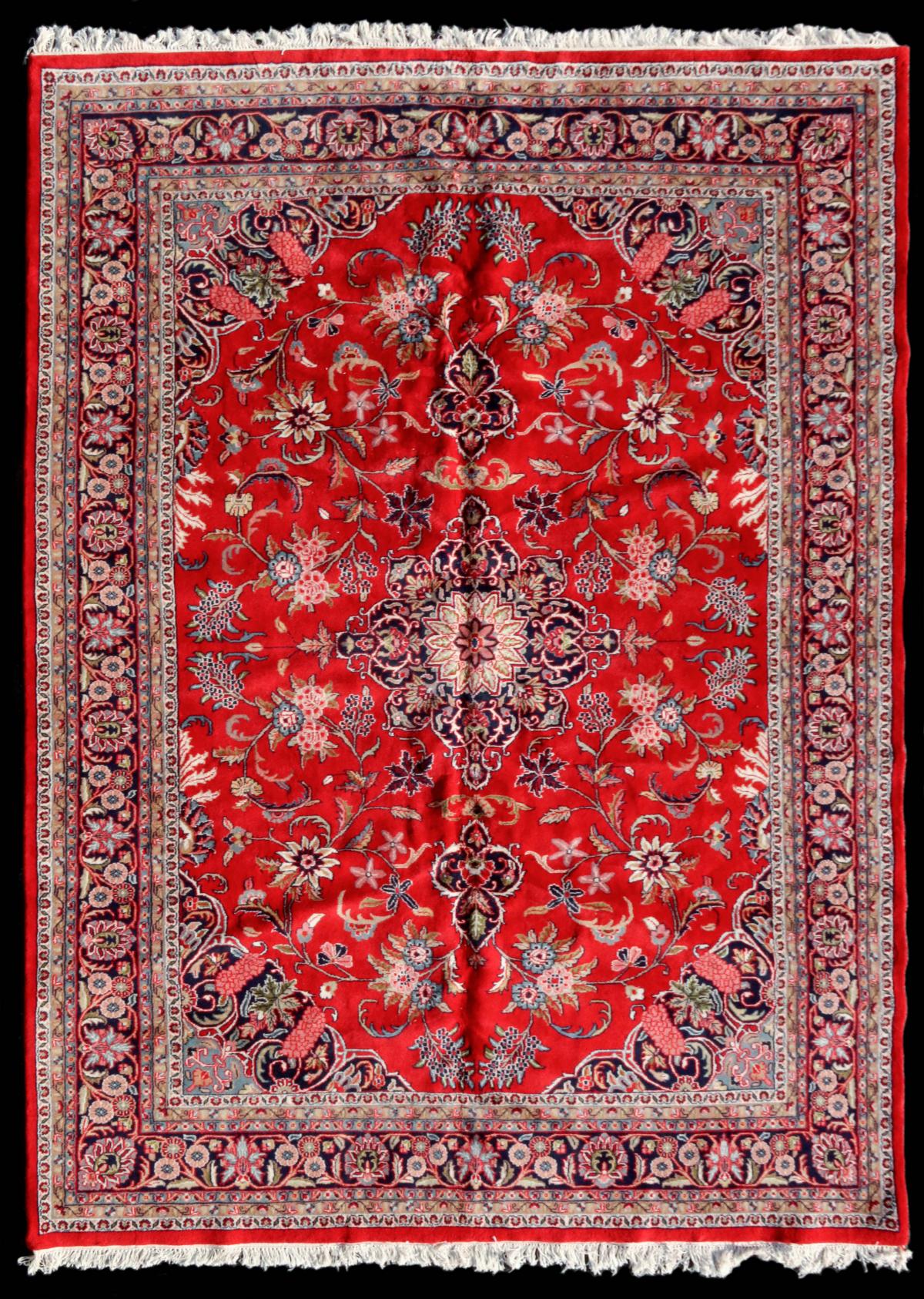 AN 8 X 11 HAND MADE INDO PERSIAN ROOM SIZED CARPET