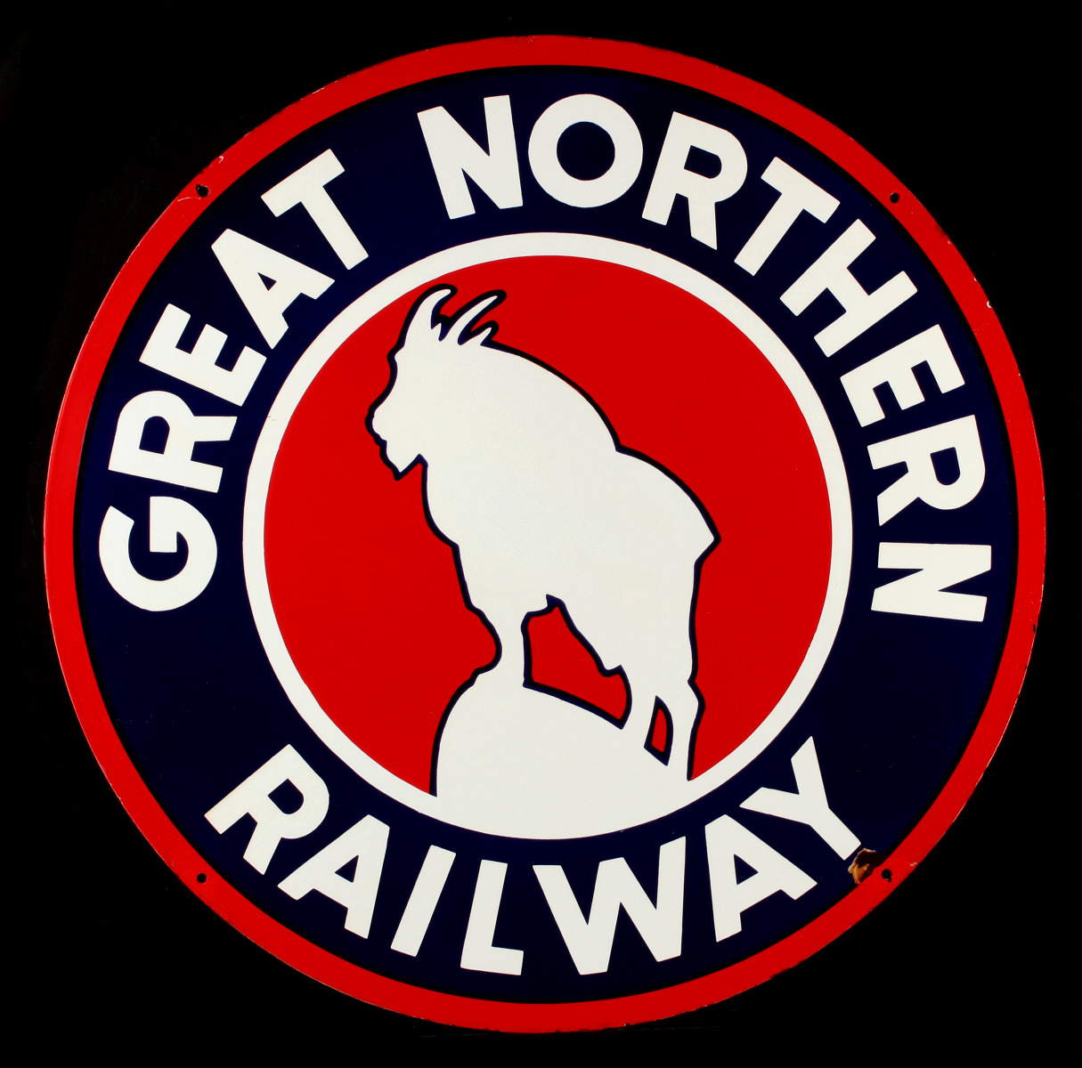 AN EXCEPTIONAL GREAT NORTHERN PORCELAIN ENAMEL SIGN