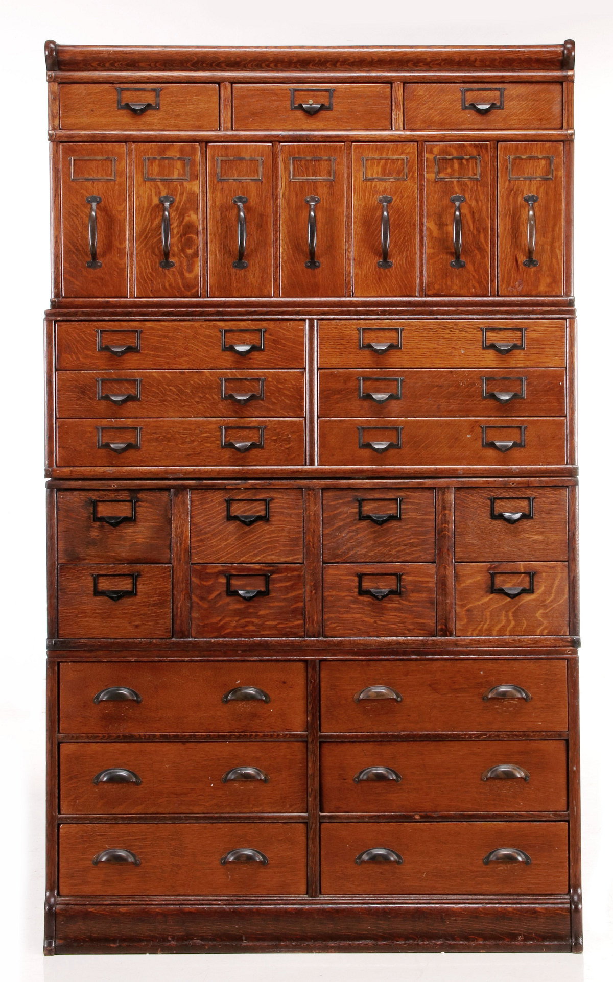 OAK CABINET OF DRAWERS IN FIVE CONFIGURATIONS C. 1900