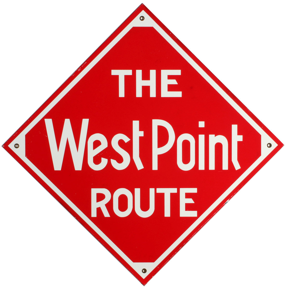 THE WEST POINT ROUTE RAILROAD LOGO PORCELAIN SIGN