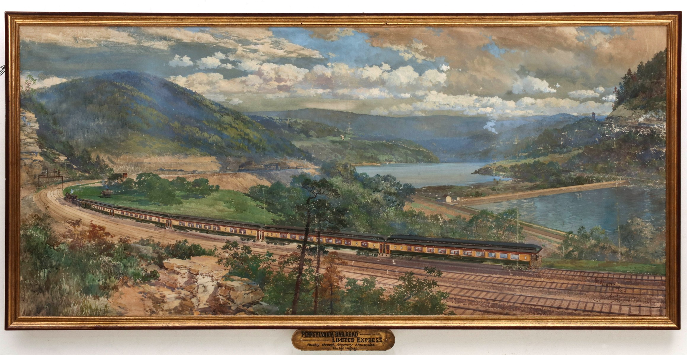 CHARLES GRAHAM PAINTING OF PRR LIMITED EXPRESS C. 1880