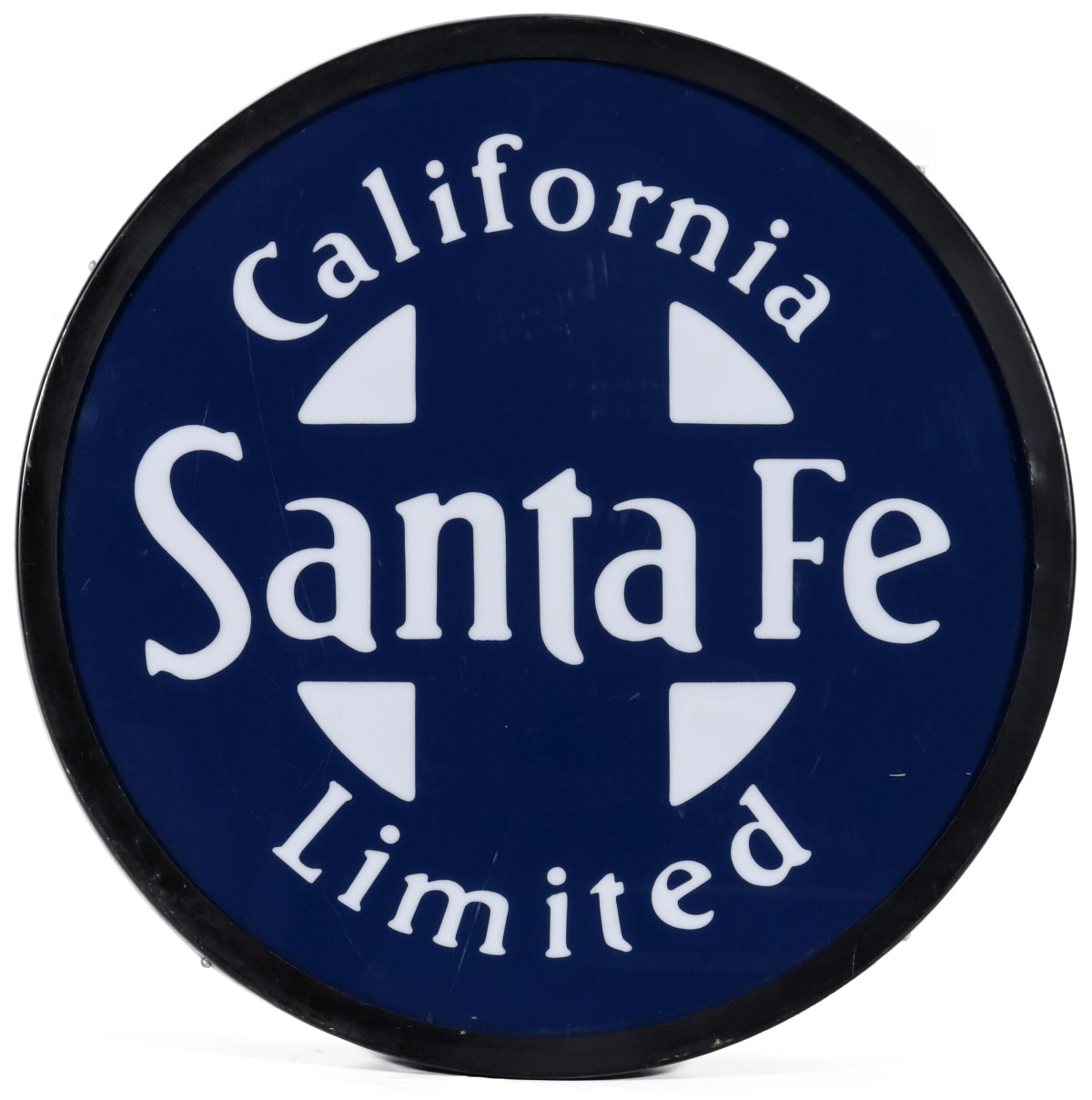 A SANTA FE LIMITED REPRODUCTION DRUMHEAD SIGN
