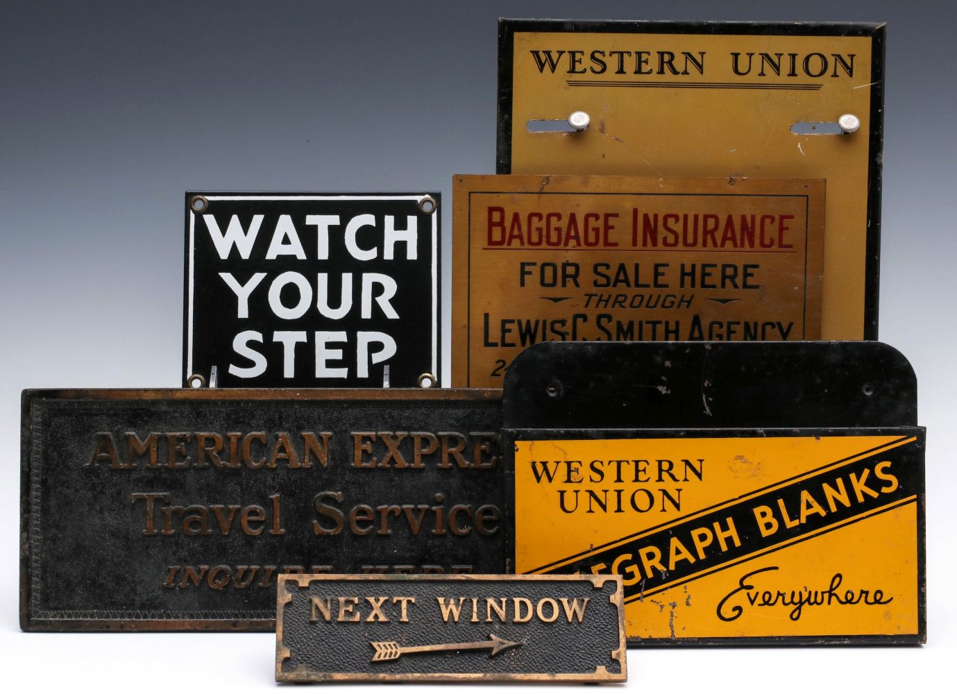 A COLLECTION OF SIGNS ONCE FOUND AT A UNION STATION