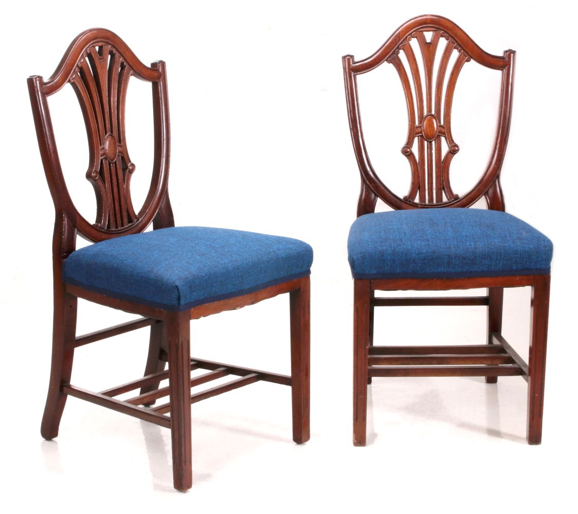 CARVED MAHOGANY DINING CHAIR PAIR FROM B&O RR DINING CAR