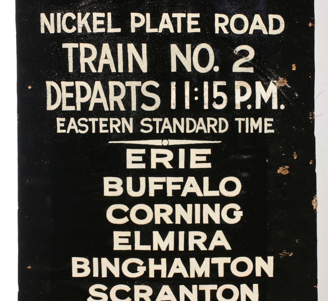 A PAINTED GATE SIGN FOR NYC&St.L 'NICKEL PLATE ROAD'