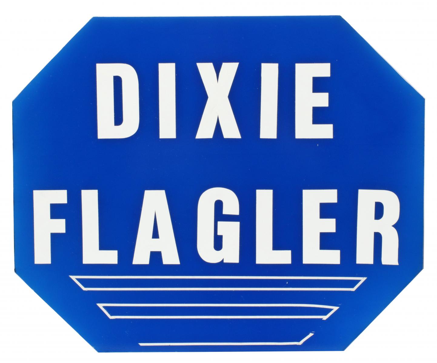 AN ACRYLIC DRUMHEAD SIGN INSERT FOR THE 'DIXIE FLAGLER'